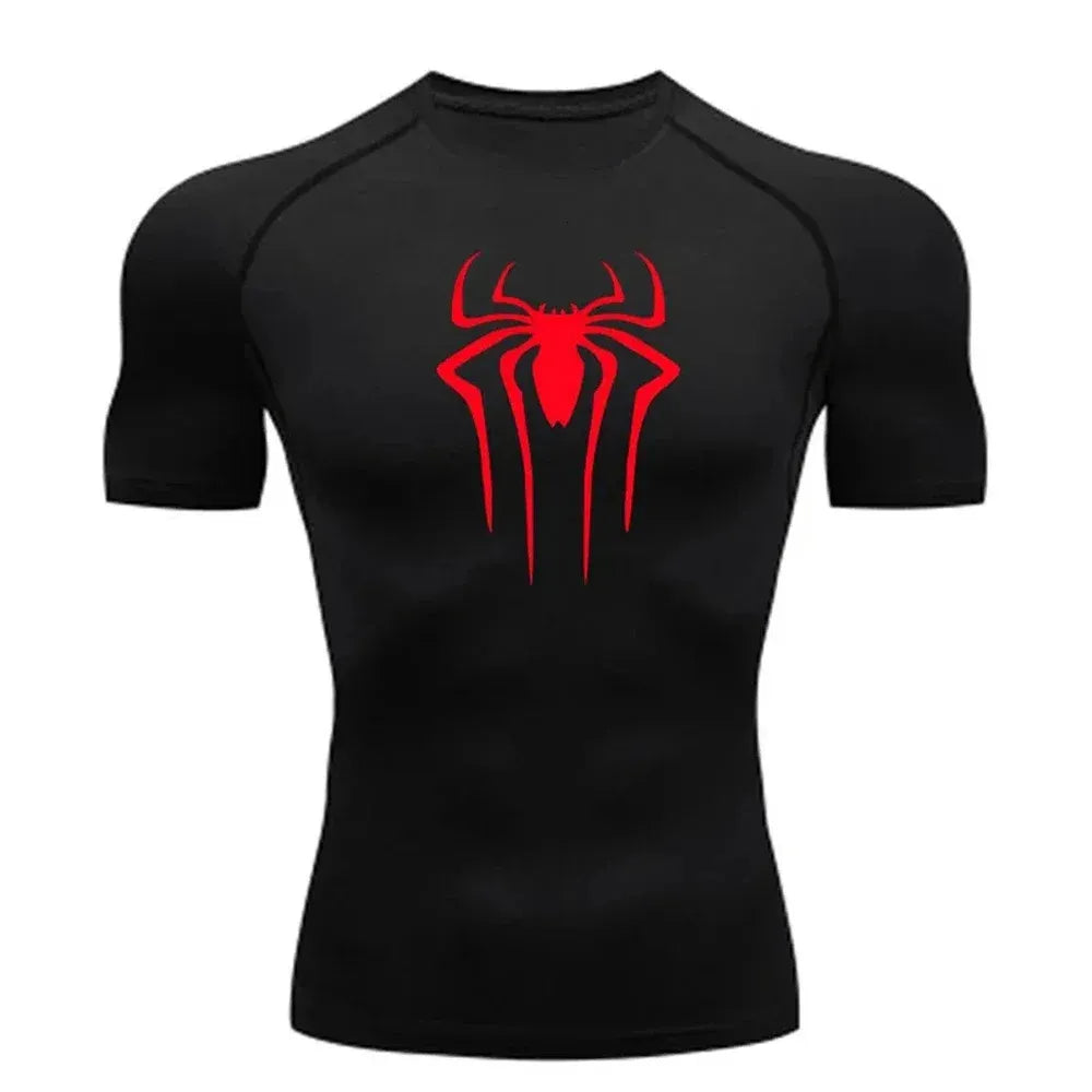 Shirt Gym Sport Workout Spider Print T-shirts