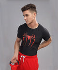 Shirt Gym Sport Workout Spider Print T-shirts