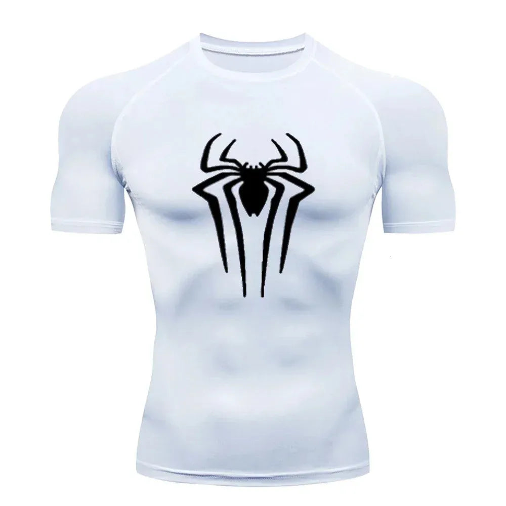 Shirt Gym Sport Workout Spider Print T-shirts