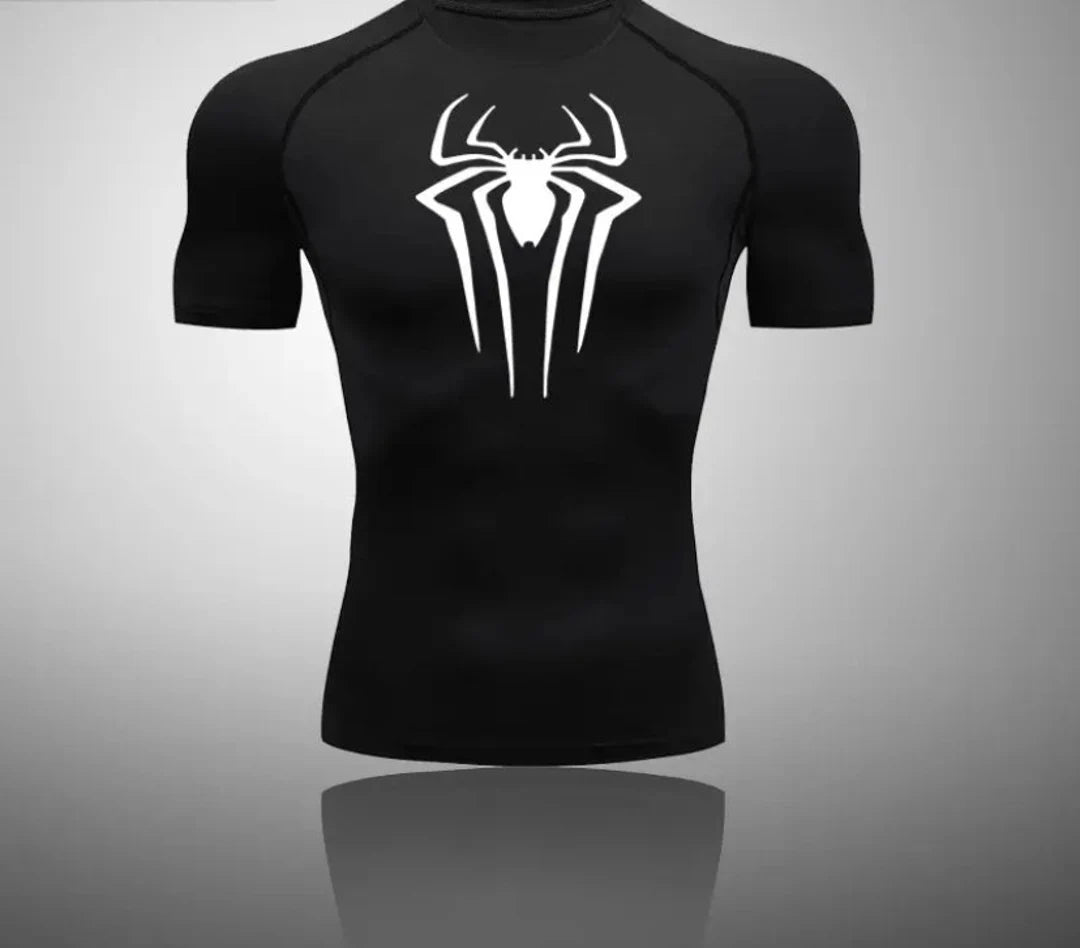 Shirt Gym Sport Workout Spider Print T-shirts