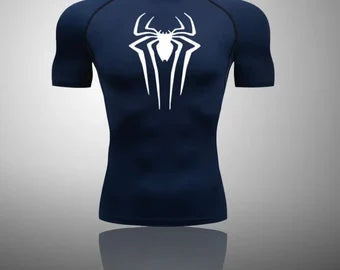 Shirt Gym Sport Workout Spider Print T-shirts