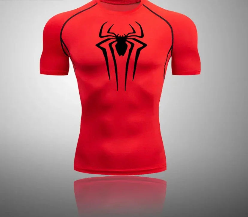 Shirt Gym Sport Workout Spider Print T-shirts